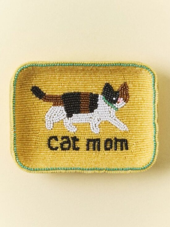 Anthropologie Other - Anthropologie Fiona Cat Mom Beaded Tray Mini Jewelry Trinket NEW
